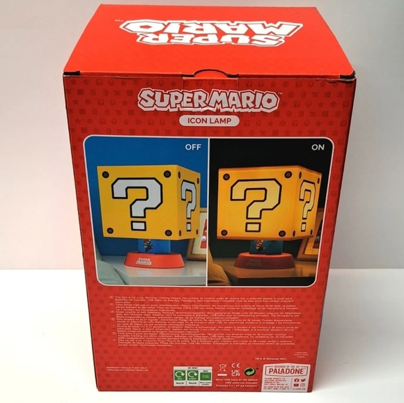 Super Mario Bros Icon Lamp Question Block with Mario Desk Lamp Night Light 3 - Picture 2 of 5